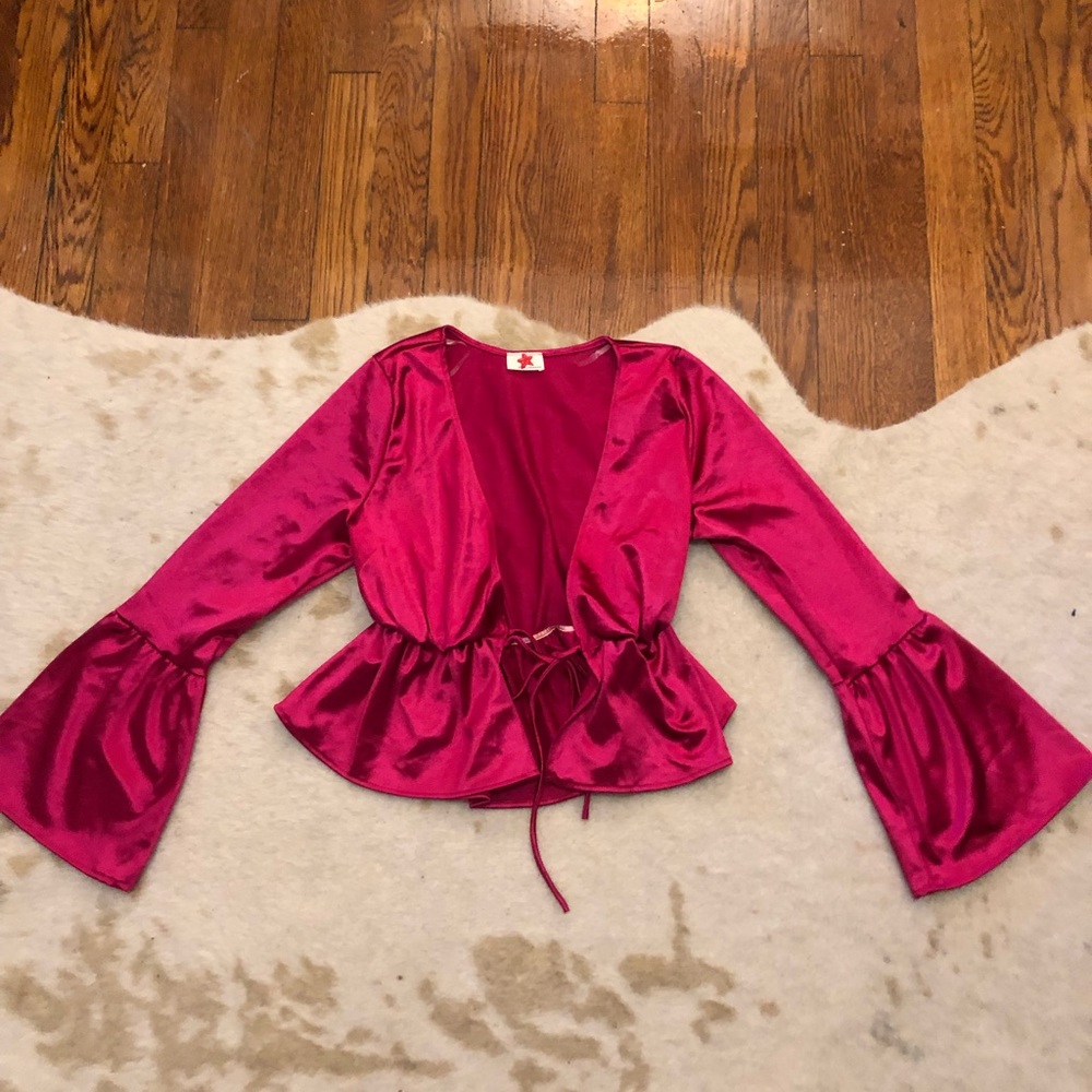 DOLLS KILL MAGENTA TIE TOP